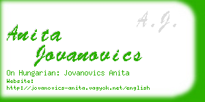 anita jovanovics business card